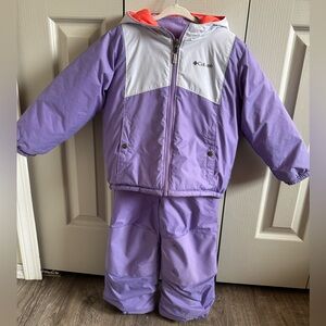 Columbia Toddler Girl 2-piece Snowsuit - Reversible Jacket + Snow Bibs - 4T